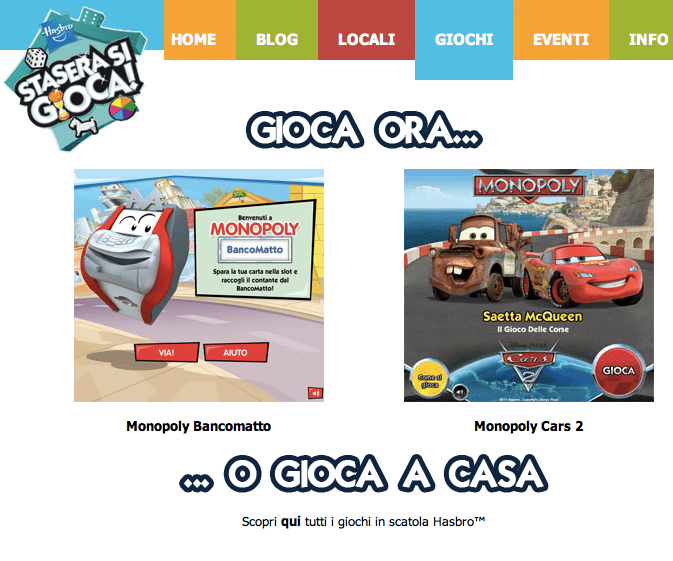 Stasera si gioca